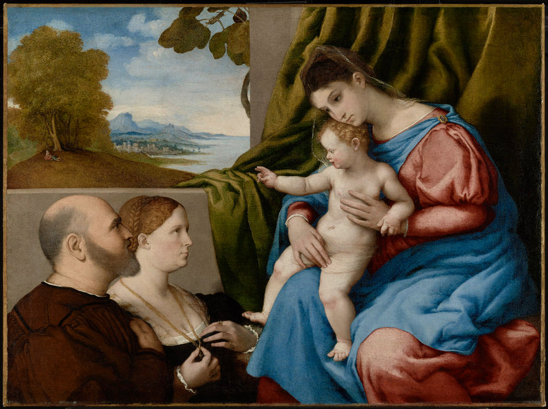 Jomfruen med barnet og to donorer - Lorenzo Lotto