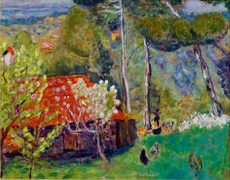 Reproduction du tableau « La ferme au toit rouge - Pierre Bonnard » par Alpha Reproduction en peinture à l’huile