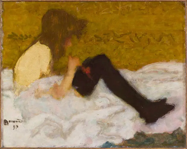Den unge pige med sorte strømper - Pierre Bonnard