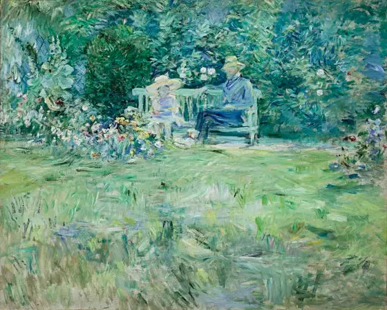 Lektien i haven - Berthe Morisot