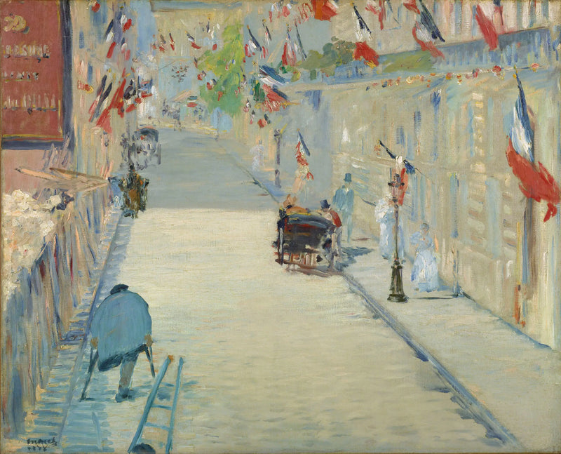Mosniergade med flag - Édouard Manet