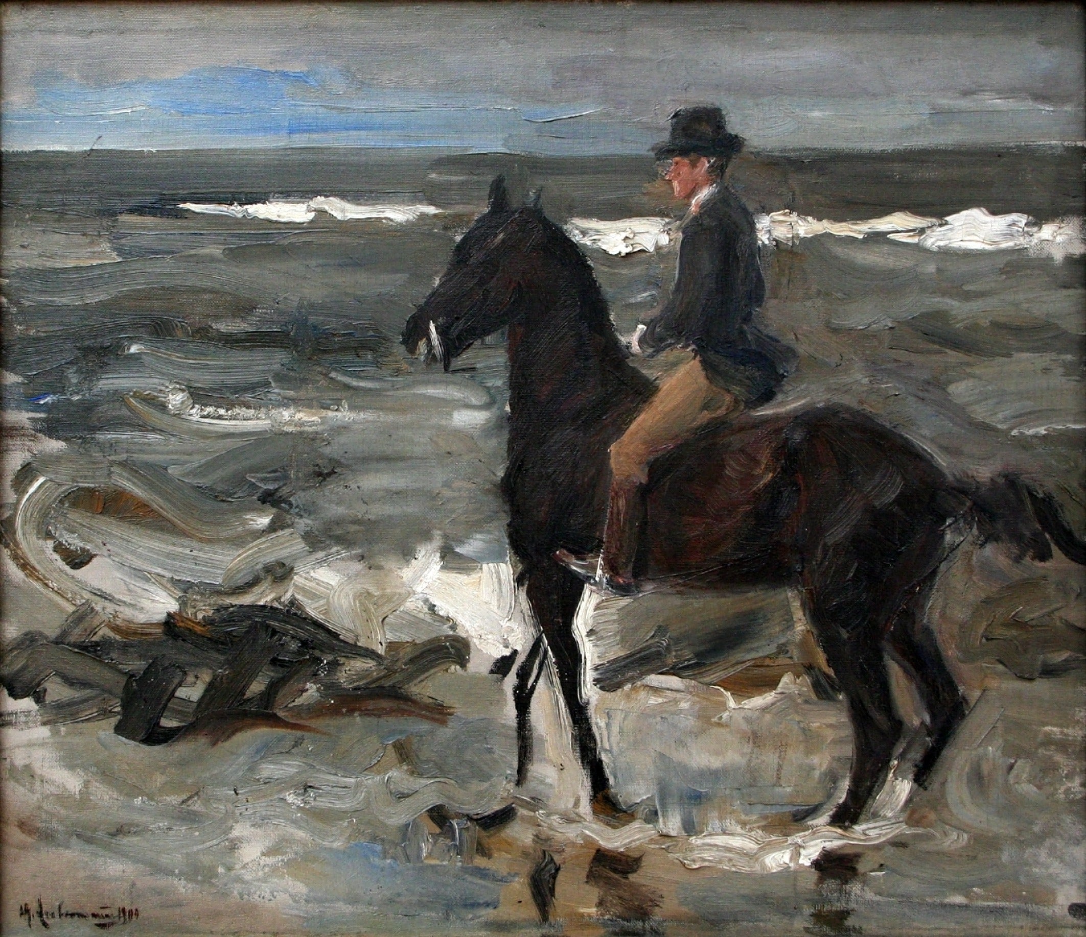 Rytteren på stranden - Max Liebermann