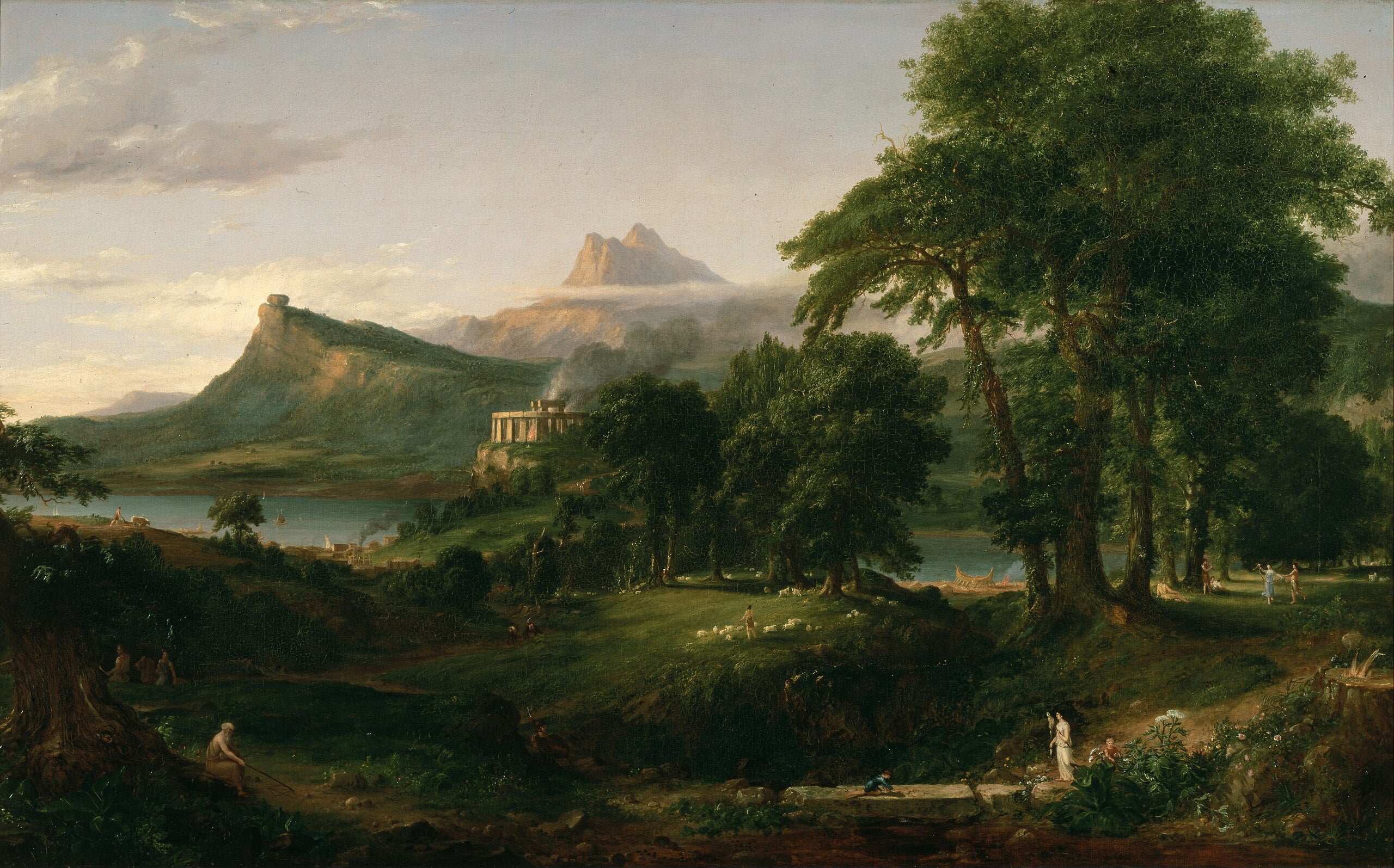 Le Cours de l'Empire : l'état d'Arcadie ou pastorale - Thomas Cole