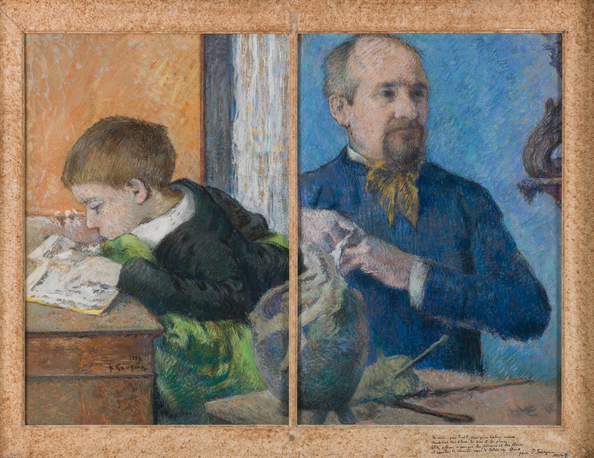 Billedhuggeren Jean Paul Aubé (1837-1916) og hans søn, Emile - Paul Gauguin