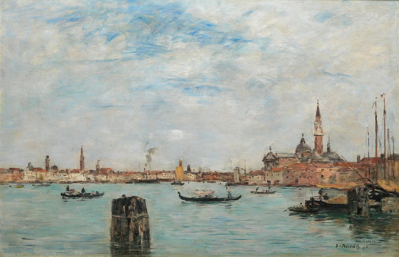 Giudecca-kanalen og San Giorgio Maggiore, Venedig - Eugène Boudin