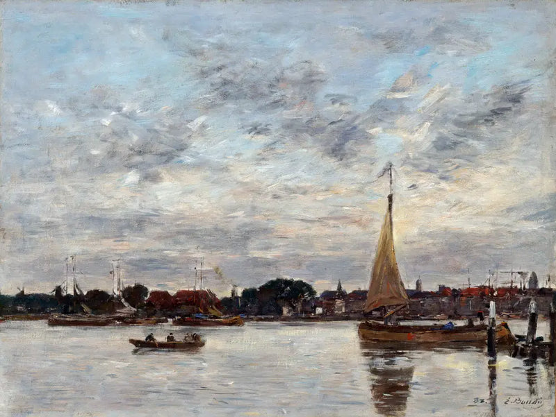 Havnen i Dordrecht - Eugène Boudin