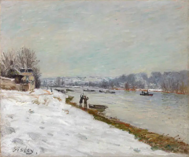 Billancourt-broen - Sne - Alfred Sisley