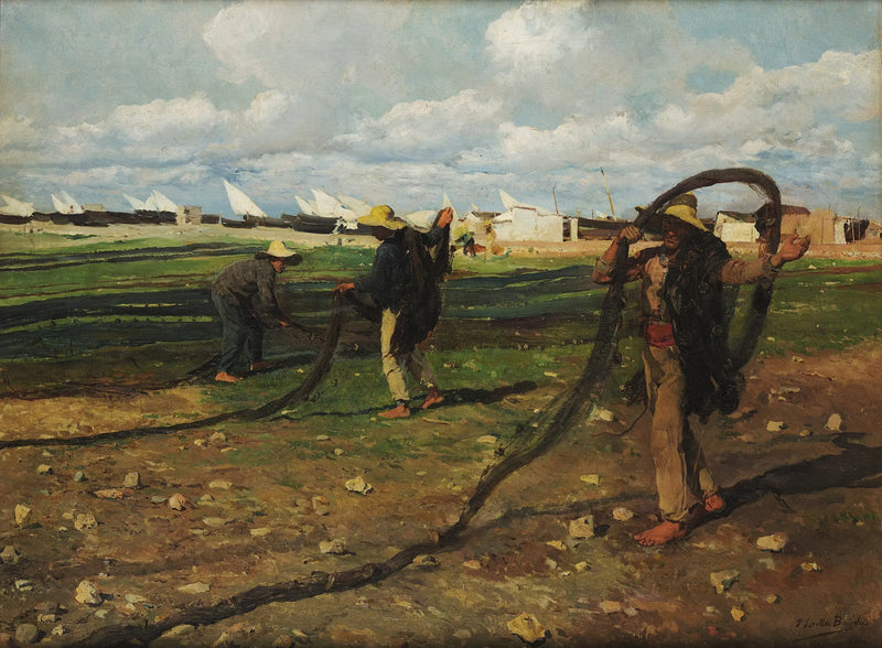Fiskerne samler deres net - Joaquín Sorolla