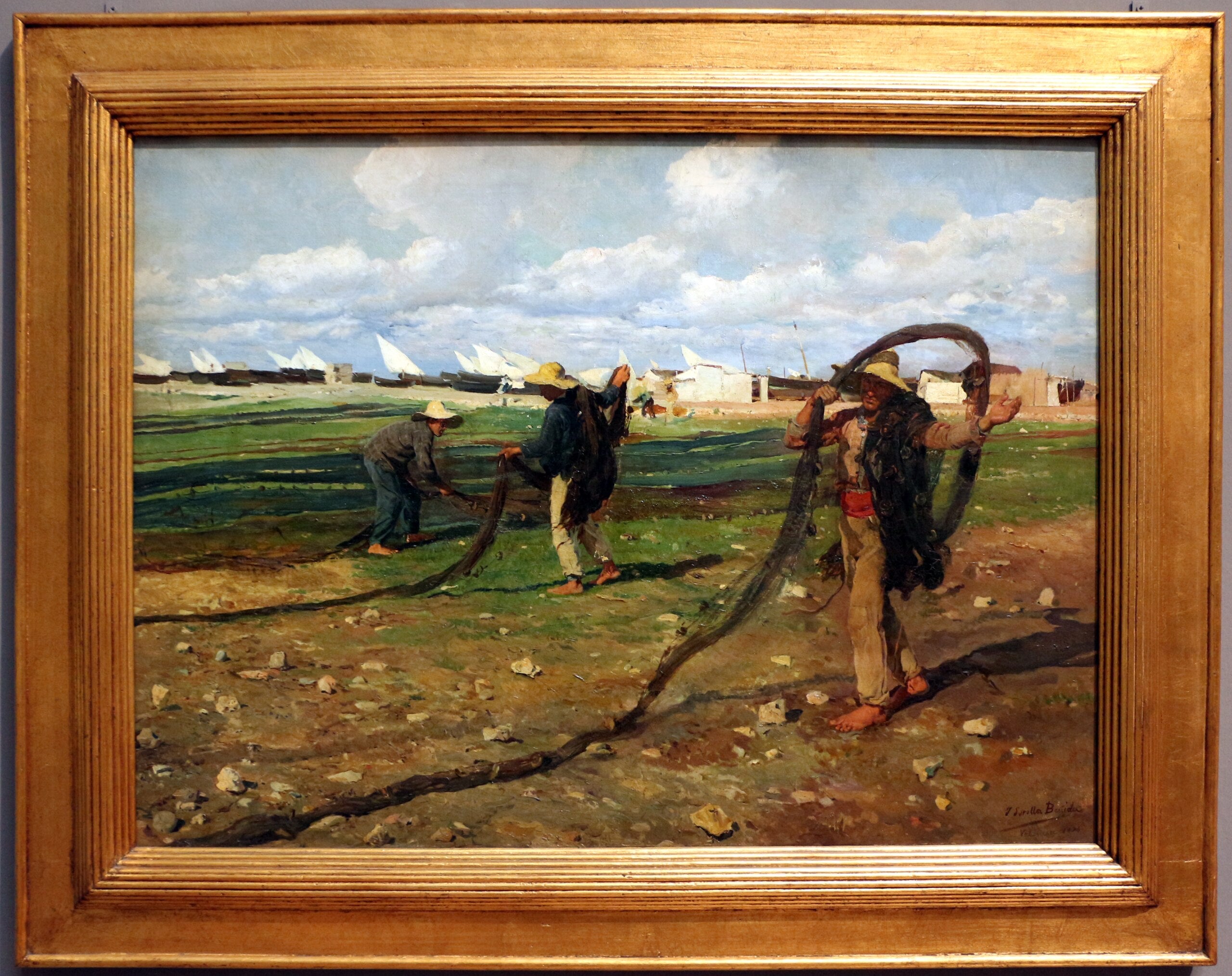 Fiskerne samler deres net - Joaquín Sorolla