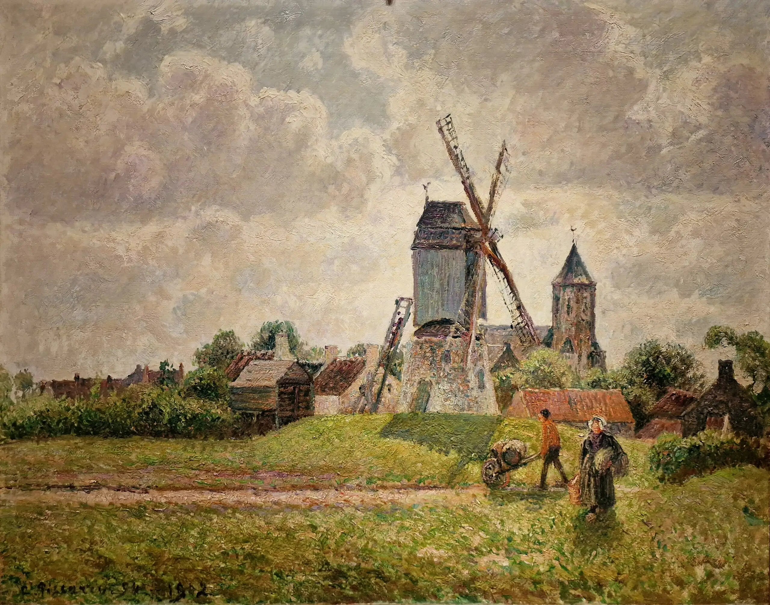 Reproduction du tableau « Le vieux moulin de Knokke - Camille Pissarro » par Alpha Reproduction en peinture à l’huile