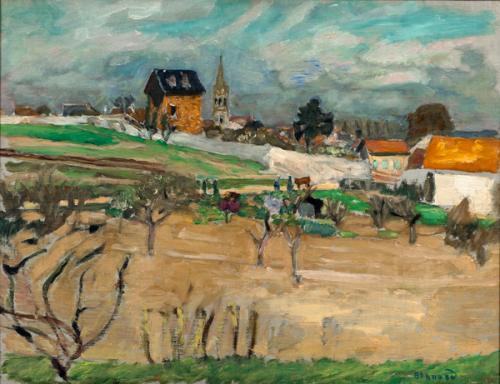 Reproduction du tableau « Le village vu de la campagne - Pierre Bonnard » par Alpha Reproduction en peinture à l’huile