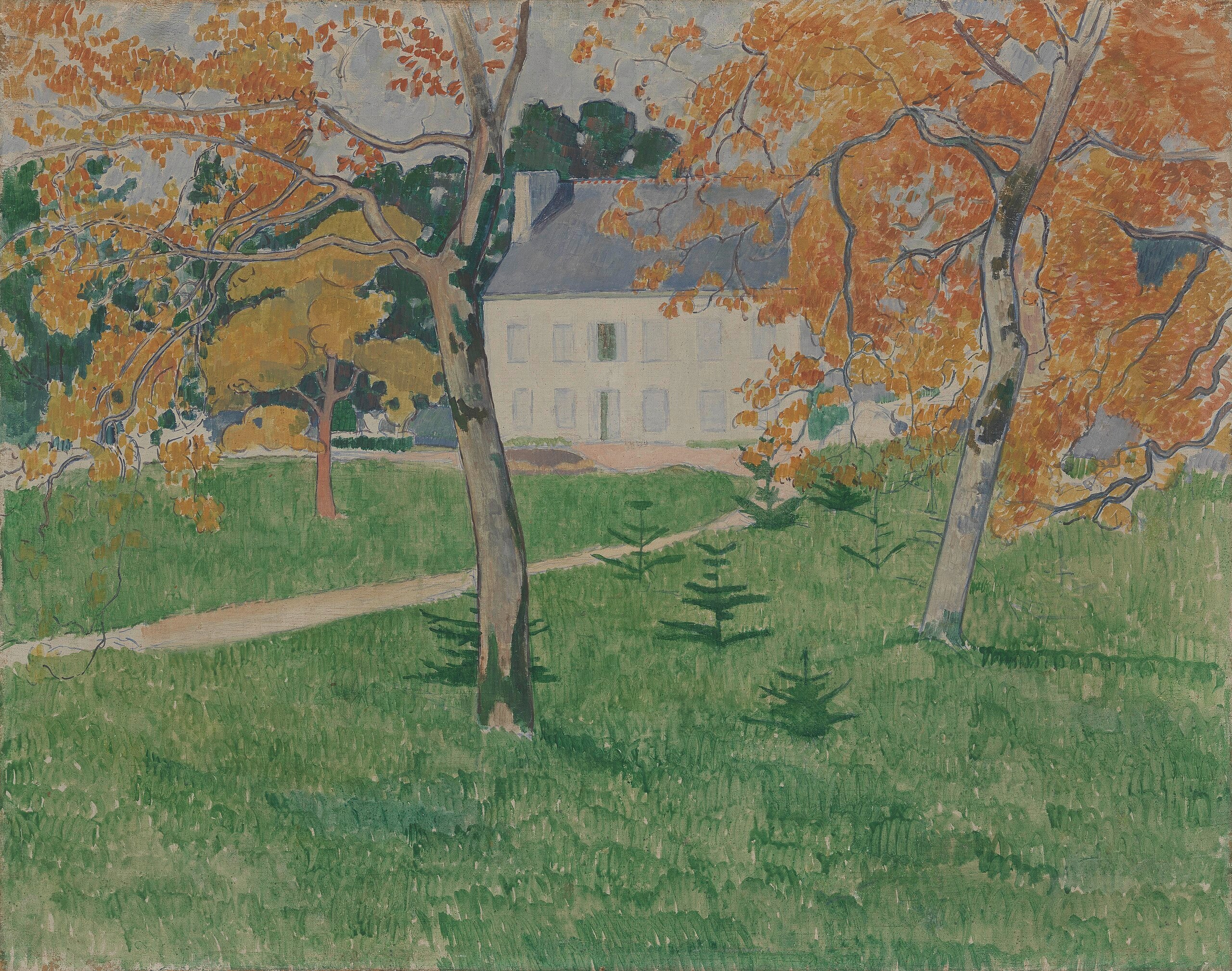 Maison parmi les arbres: Pont-Aven - Émile Bernard - Alpha Reproduction