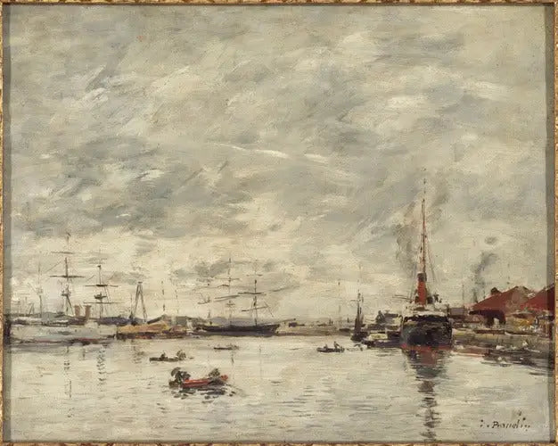 Marine i gråvejr - Eugène Boudin