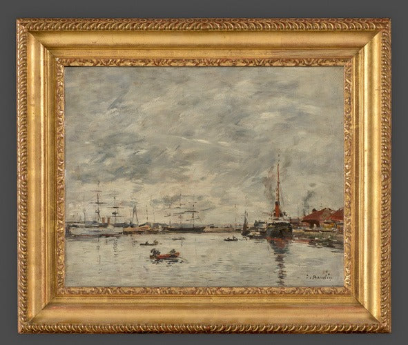 Marine i gråvejr - Eugène Boudin