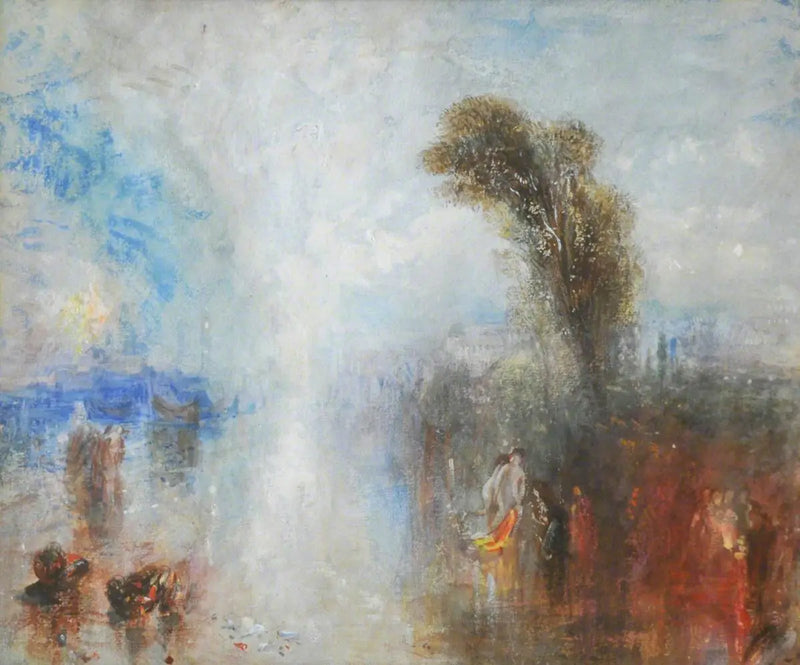 Neapolitanske Fiskerpiger Overrasket Mens De Badede i Månelyset - J. M. W. Turner