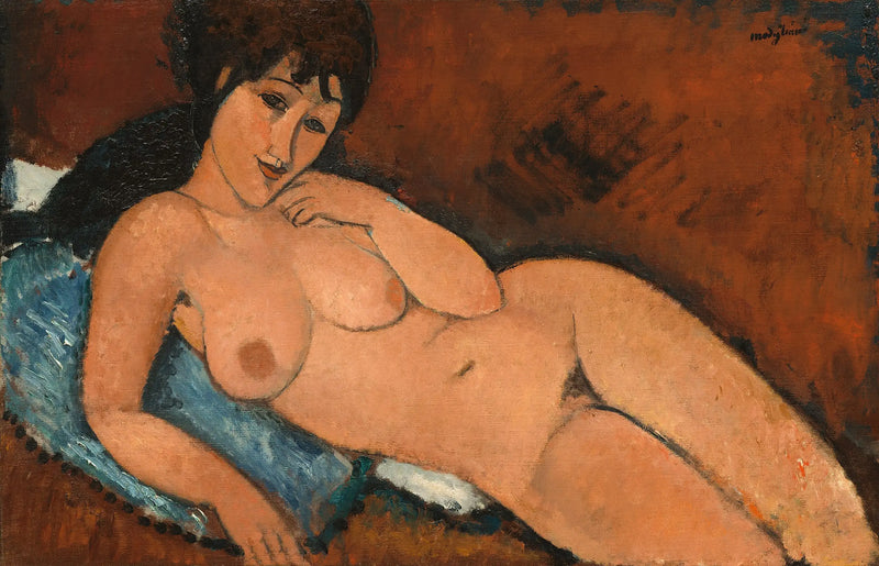 Nu på en blå pude - Amedeo Modigliani