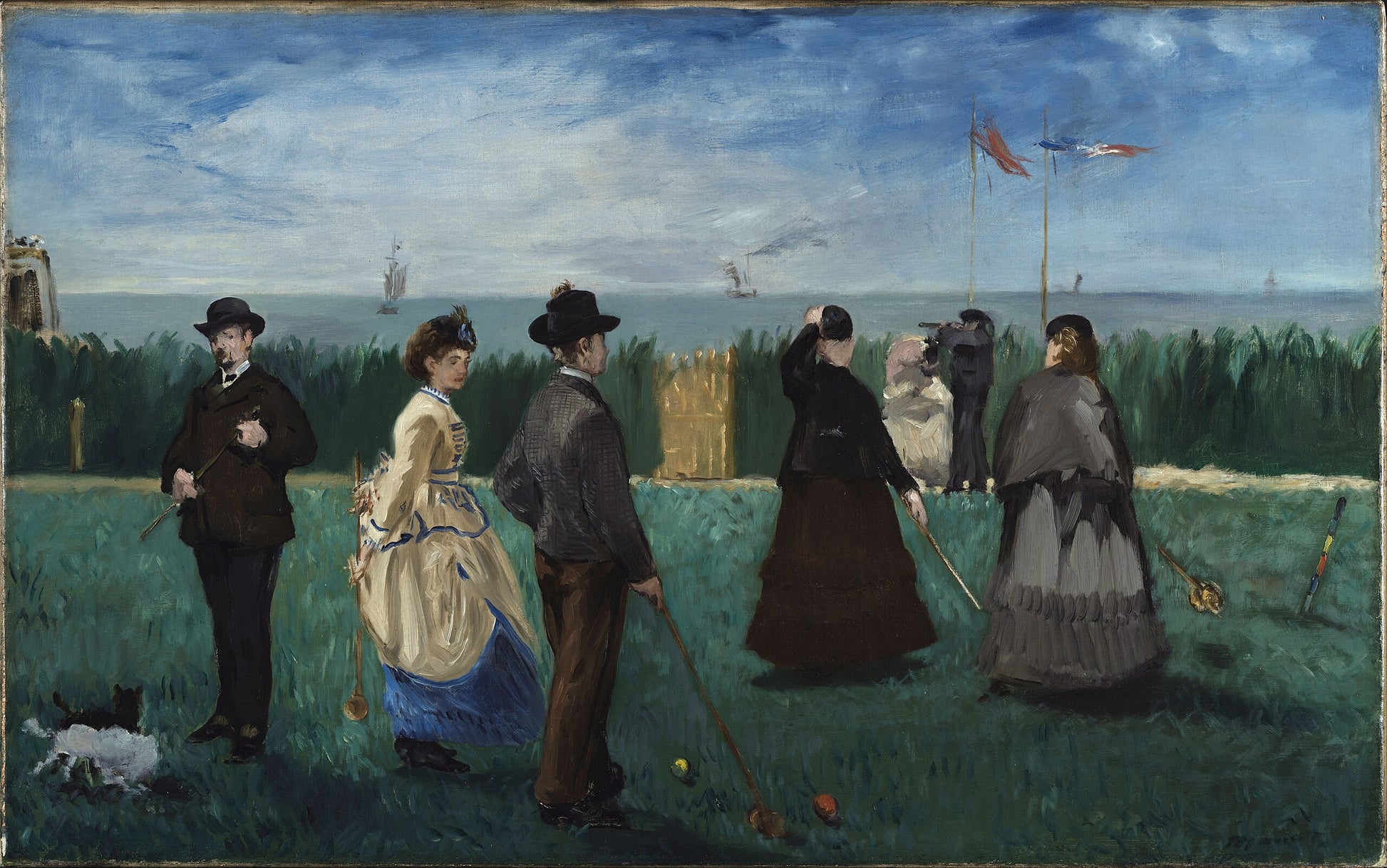 Reproduction du tableau « Partie de Croquet à Boulogne–sur–Mer - Édouard Manet » par Alpha Reproduction en peinture à l’huile