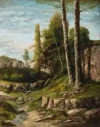 Landskab med tvillingetræer - Gustave Courbet