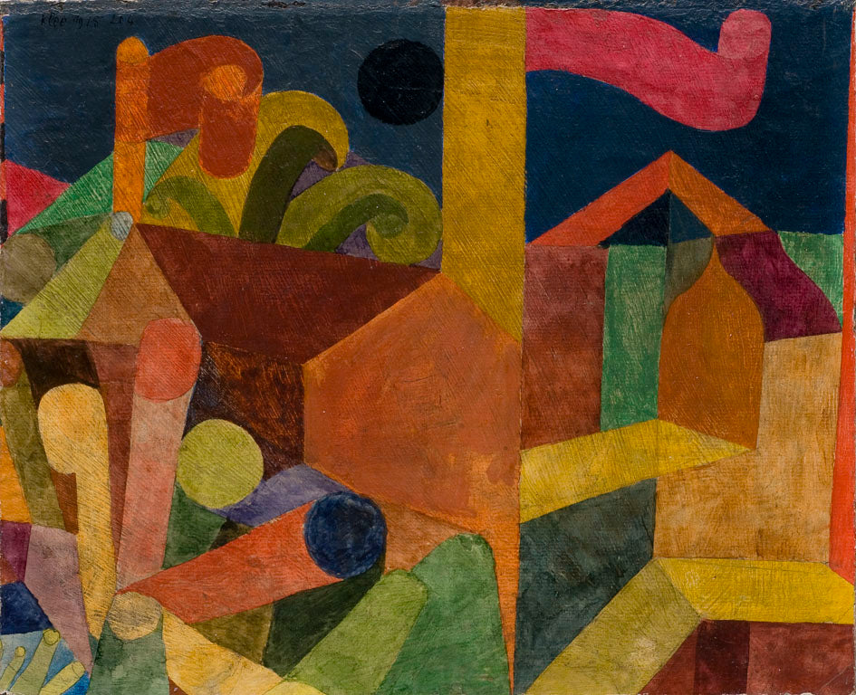 Landskab med flag; Huse med flag - Paul Klee