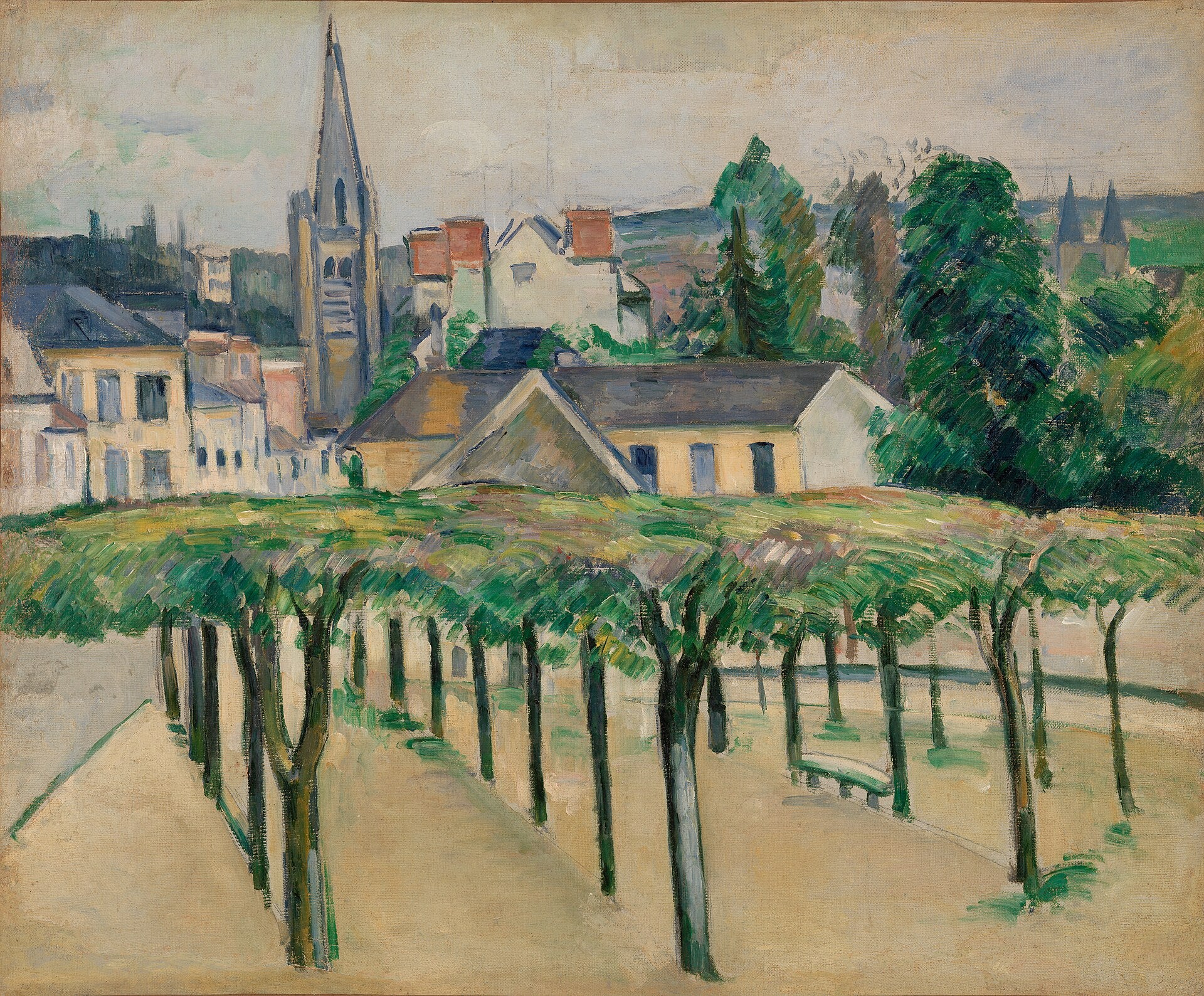 Reproduction du tableau « Place de village - Paul Cézanne » par Alpha Reproduction en peinture à l’huile