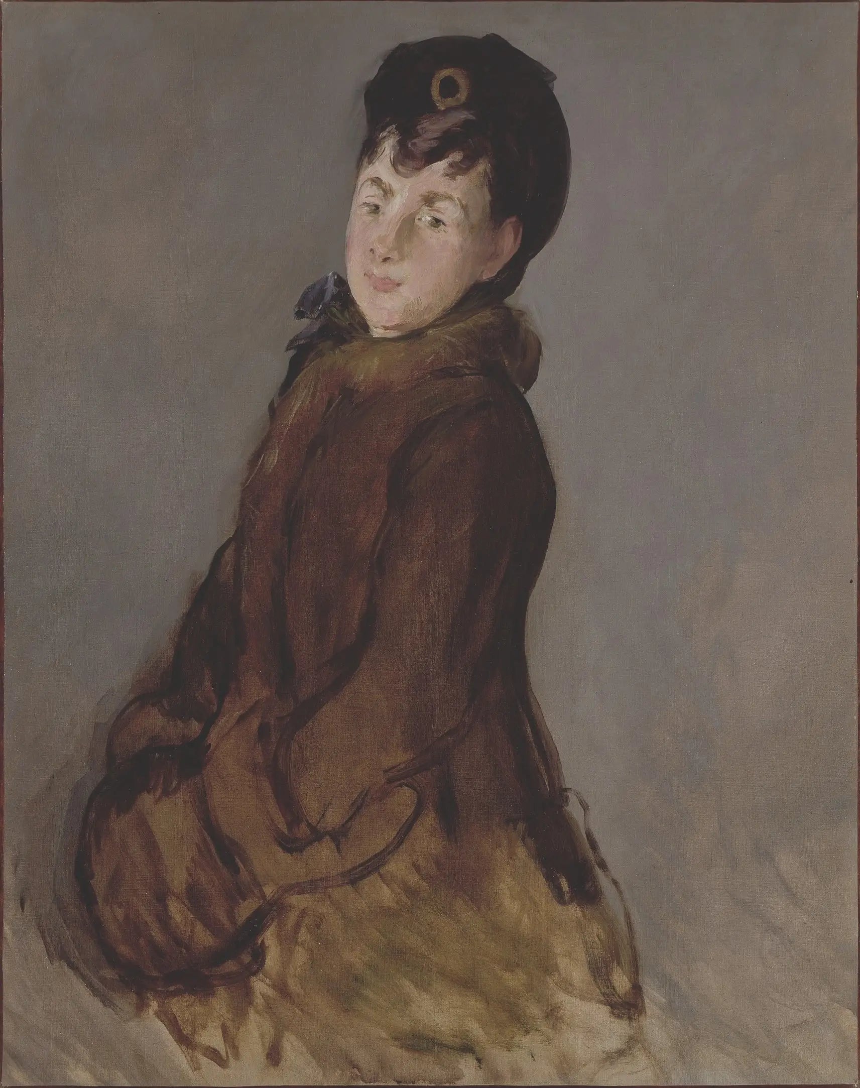 Reproduction du tableau « Portrait d'Isabelle Lemonnier au manchon - Édouard Manet » par Alpha Reproduction en peinture à l’huile
