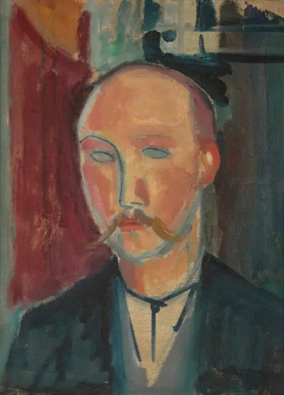 Portræt af en mand med overskæg - Amedeo Modigliani