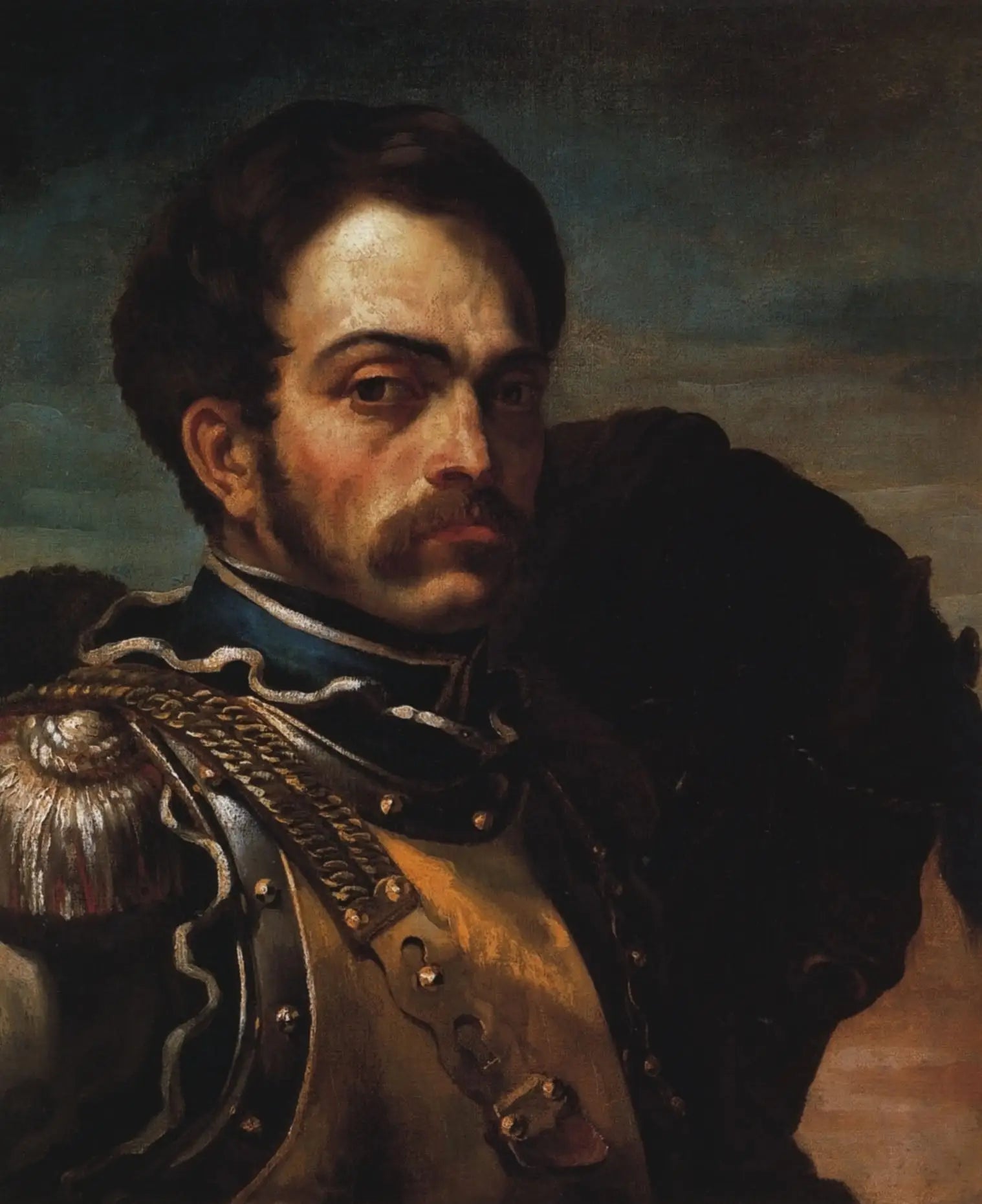 Reproduction du tableau « Portrait de carabinier - Théodore Géricault » par Alpha Reproduction en peinture à l’huile