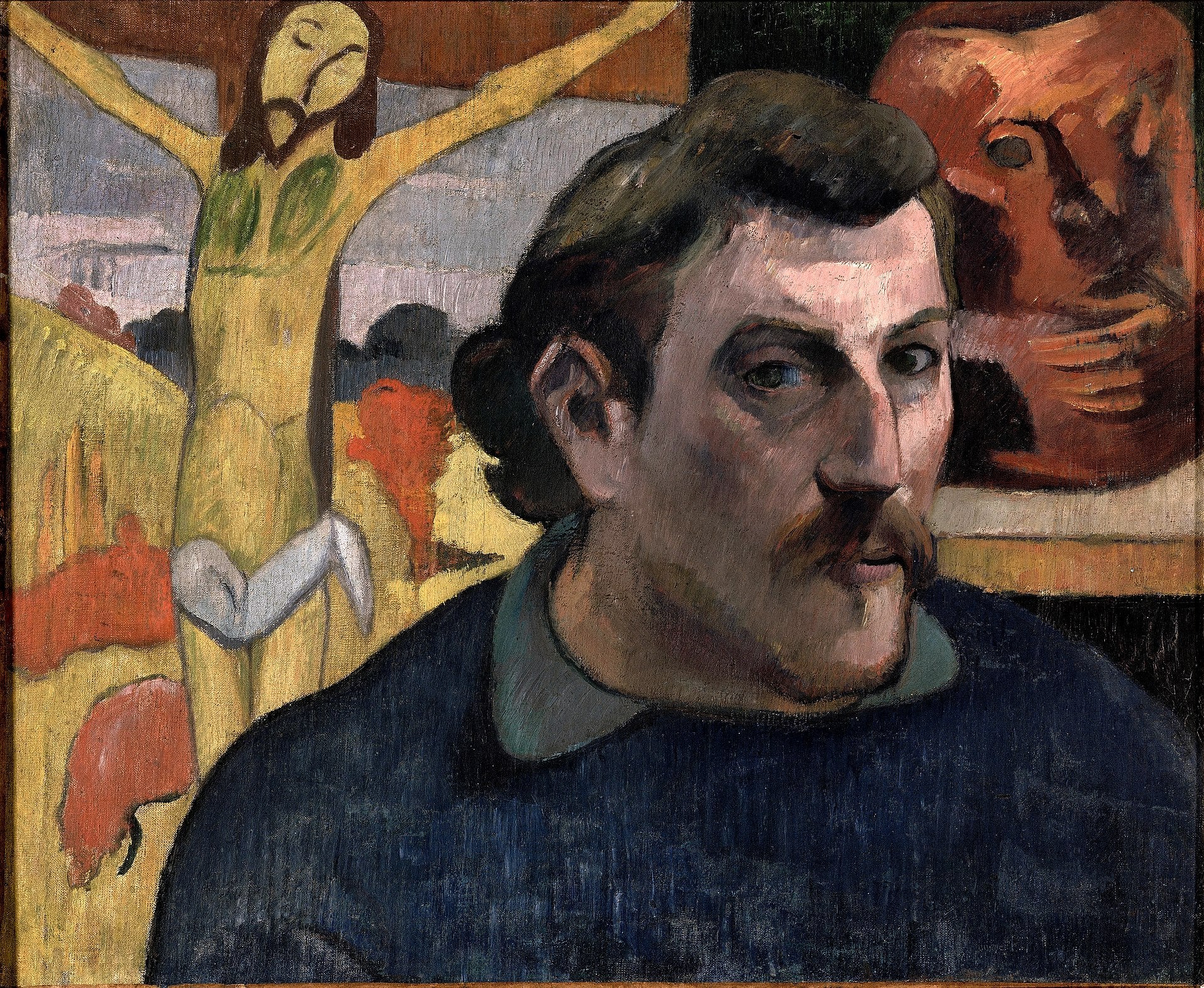Reproduction du tableau « Portrait de l'artiste au Christ jaune - Paul Gauguin » par Alpha Reproduction en peinture à l’huile