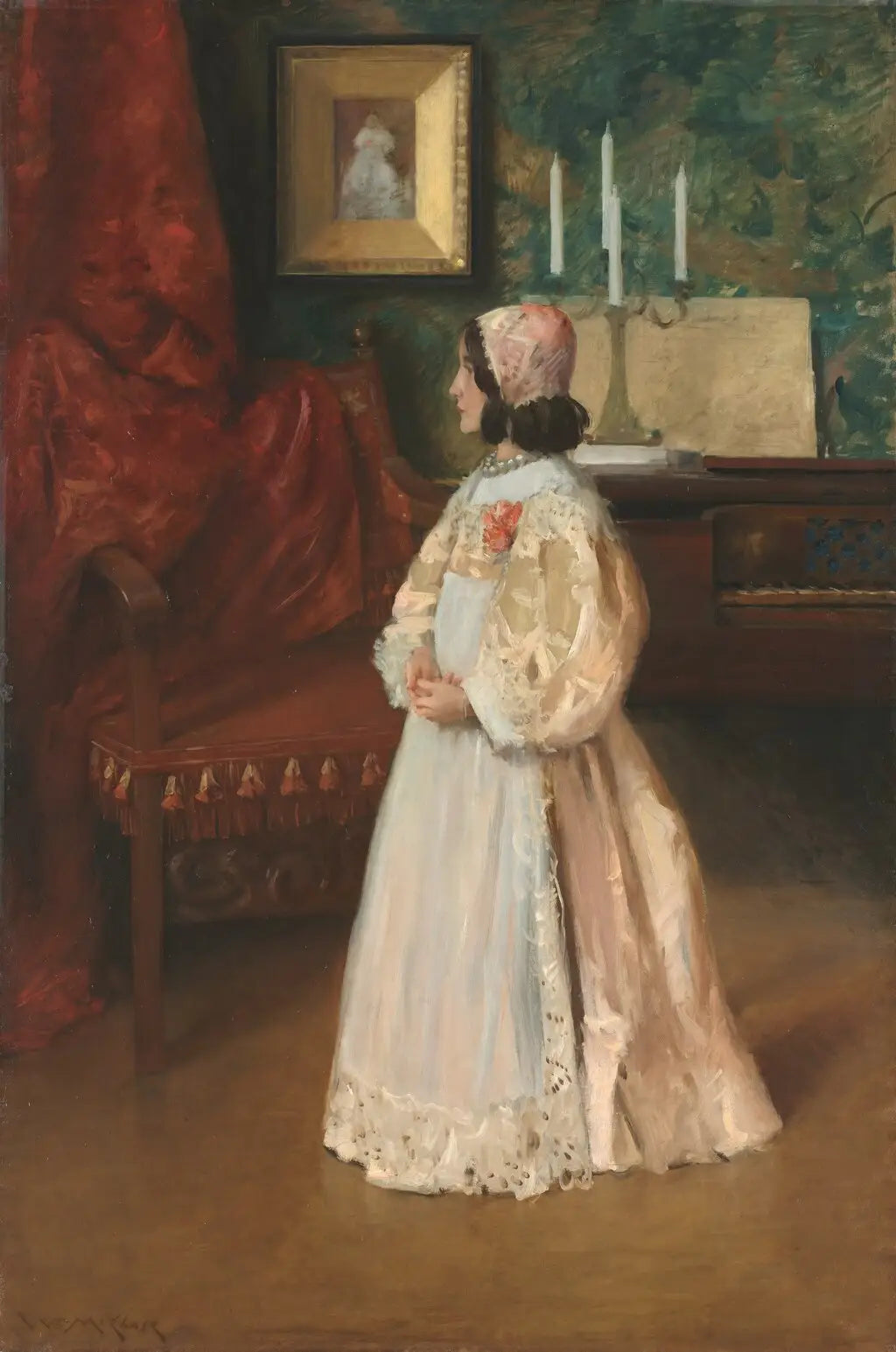 Portrait de ma fille Alice - William Merritt Chase - Alpha Reproduction