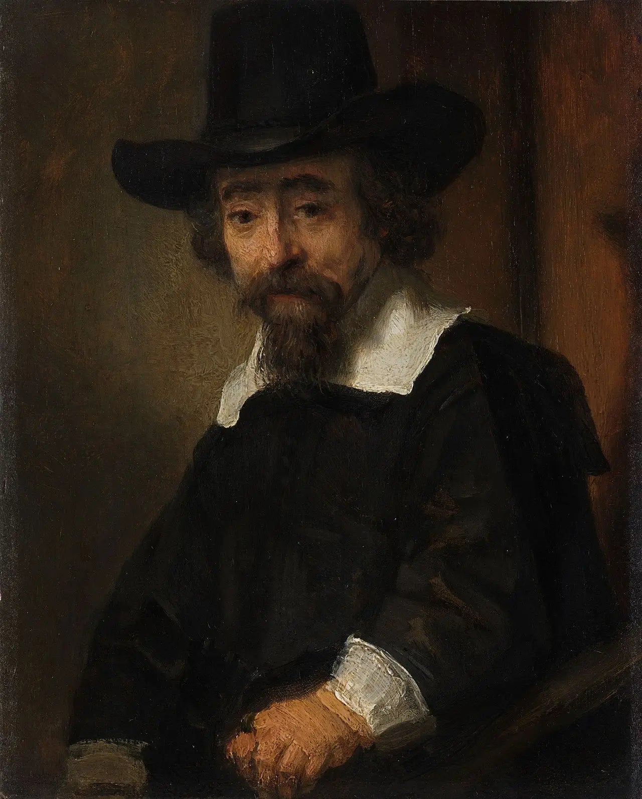 Reproduction du tableau « Portrait du Dr Ephraïm Bueno - Rembrandt » par Alpha Reproduction en peinture à l’huile