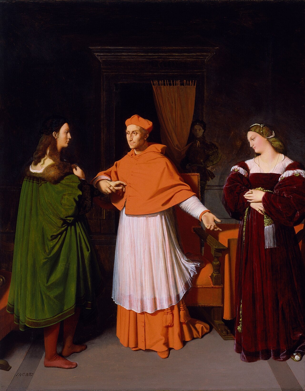 Raphael og kardinal Bibbiena's niece - Jean-Auguste-Dominique Ingres
