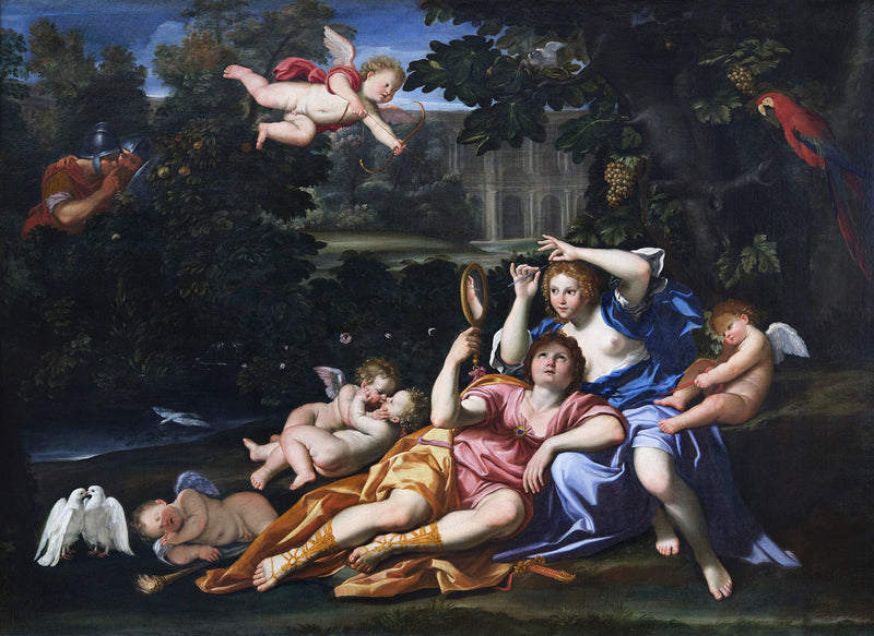 Renaud præsenterer et spejl til Armide - Domenichino