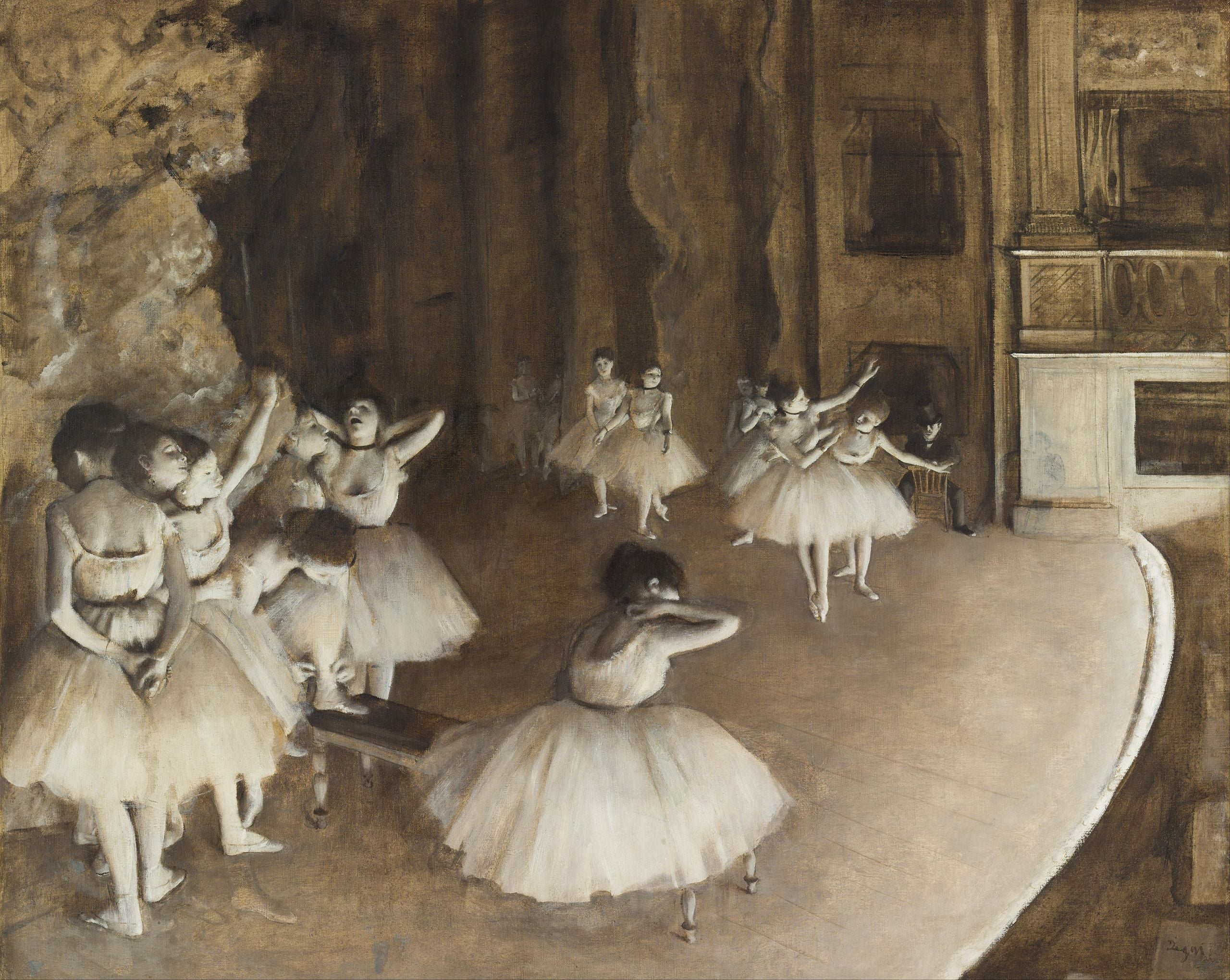 Gentagelse af en ballet på scenen - Edgar Degas
