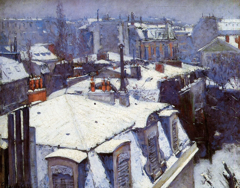 Sneklædte tage - Gustave Caillebotte