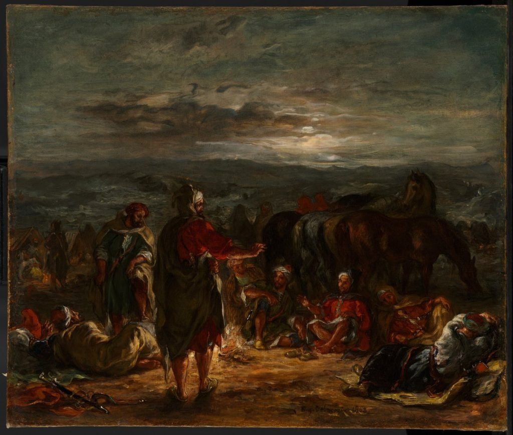 Reproduction du tableau « Un camp arabe la nuit - Eugène Delacroix » par Alpha Reproduction en peinture à l’huile