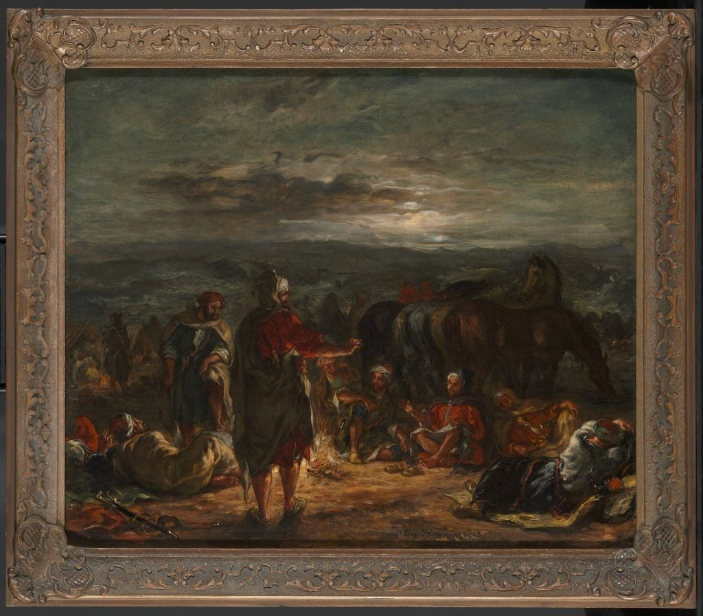 En arabisk lejr om natten - Eugène Delacroix
