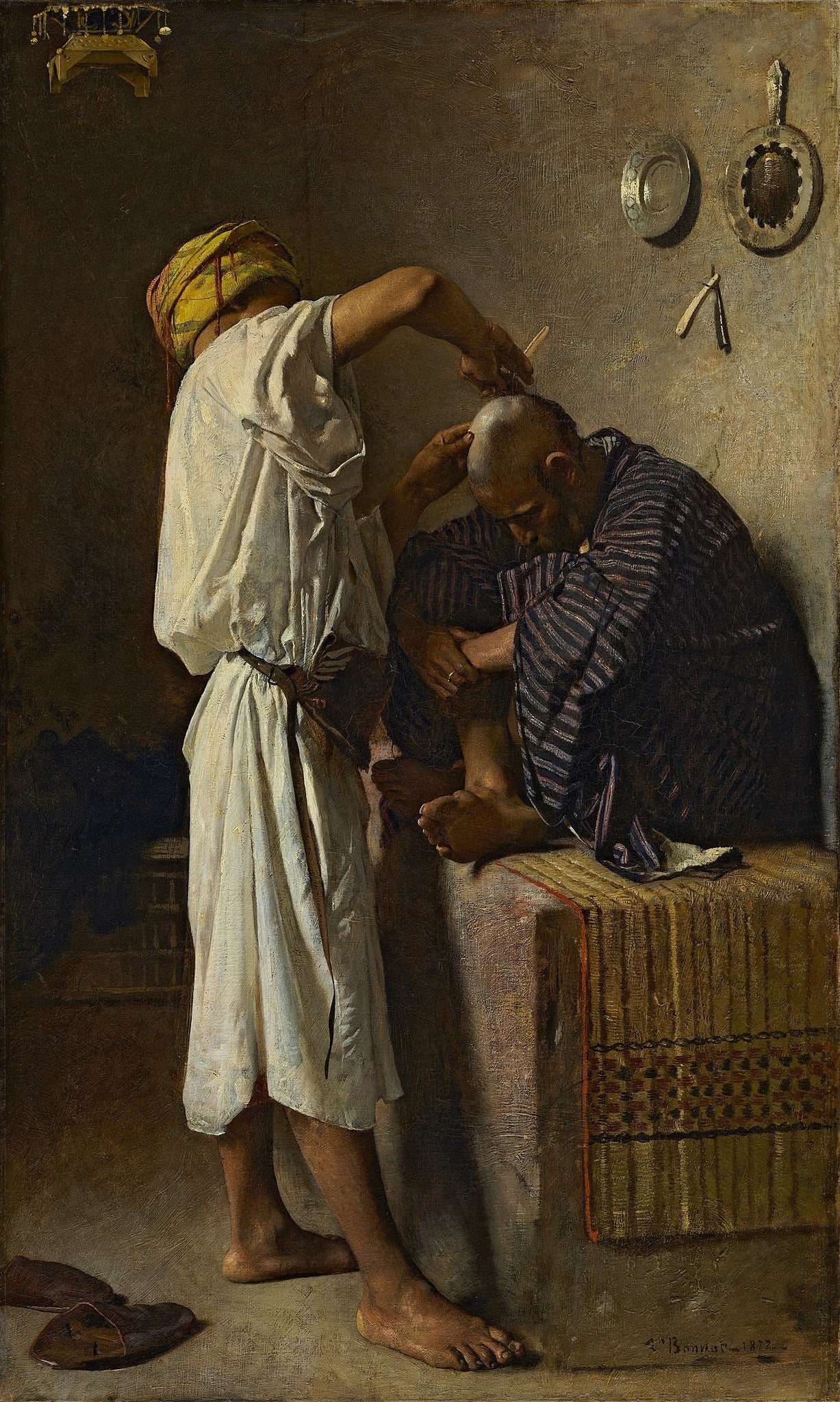 Un salon de coiffure oriental - Léon Bonnat