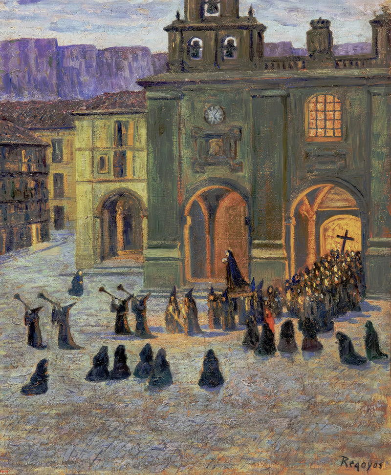 Langfredag ​​tidligt om morgenen i Orduas. - Dariço de Regoyos