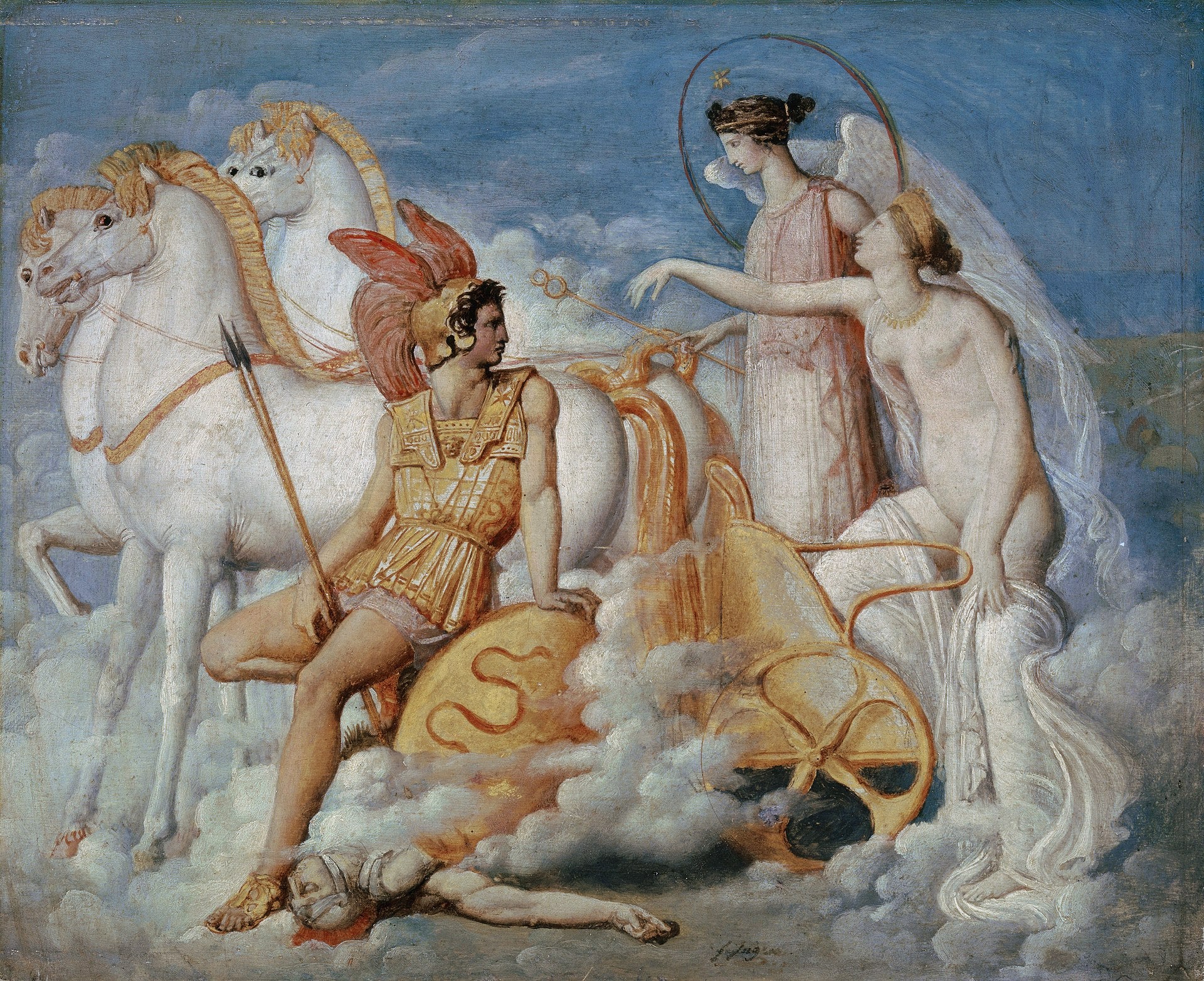 Venus, såret af Diomede, vender tilbage til Olympus - Jean-Auguste-Dominique Ingres