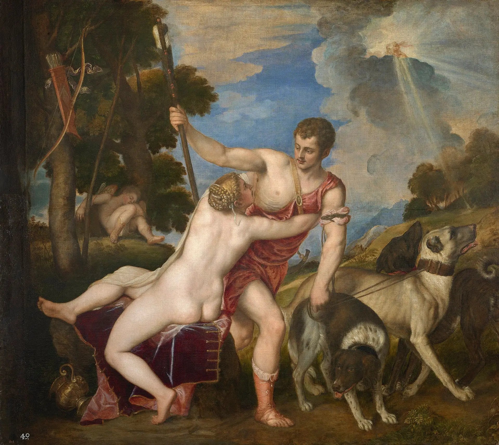 Vénus et Adonis - Titian - Alpha Reproduction