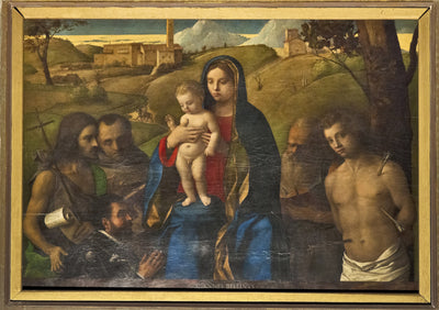 Vierge à l’Enfant avec quatre saints (Jean-Baptiste Francis Jérôme et Sébastien (de gauche à droite)) et le Donateur
