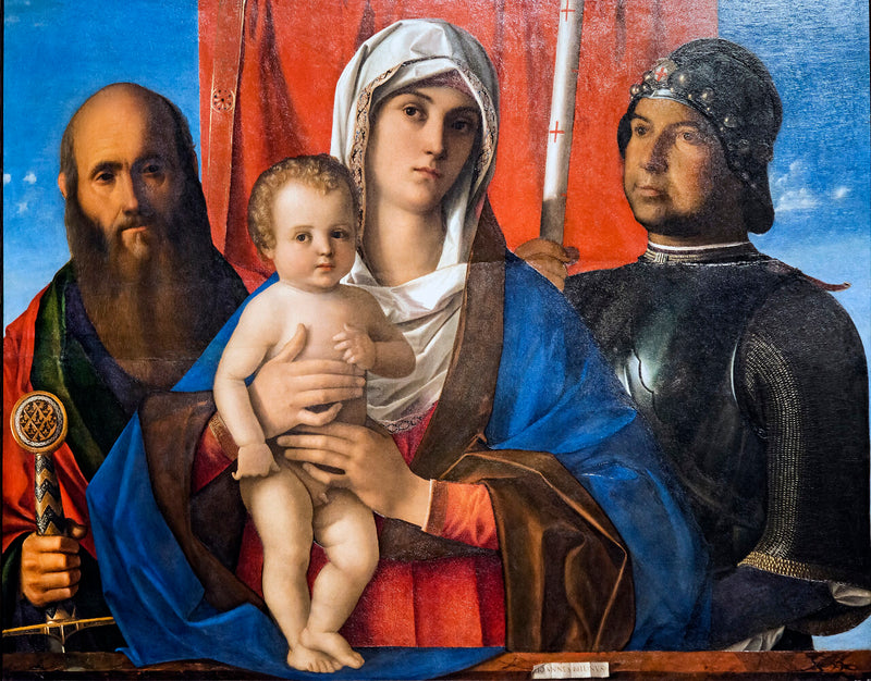 Jomfru med barnet mellem Paul og Sankt Georg - Giovanni Bellini