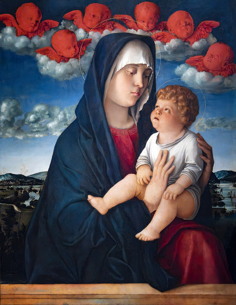 Jomfru med de røde småengle - Giovanni Bellini