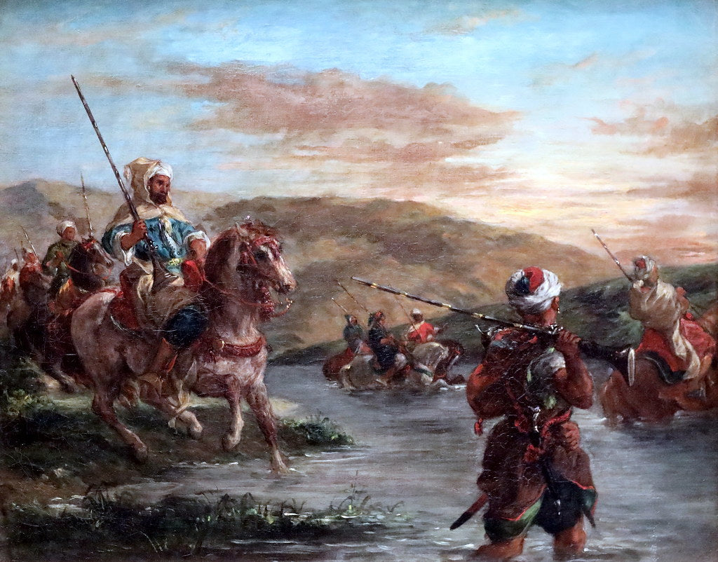 Reproduction du tableau « passage d'un gué au Maroc - Eugène Delacroix » par Alpha Reproduction en peinture à l’huile