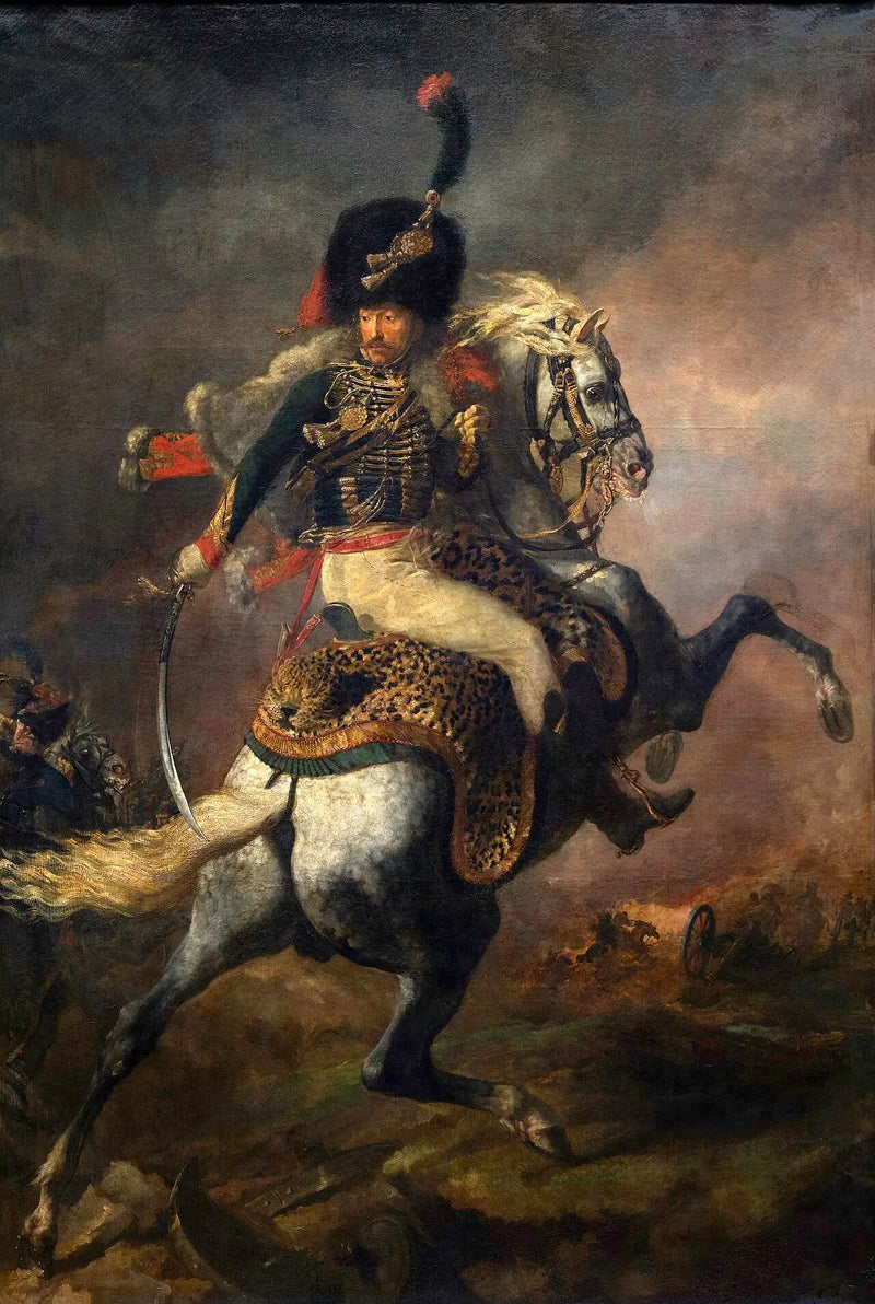 Officier for jagtheste fra den kejserlige garde, der charger - Théodore Géricault