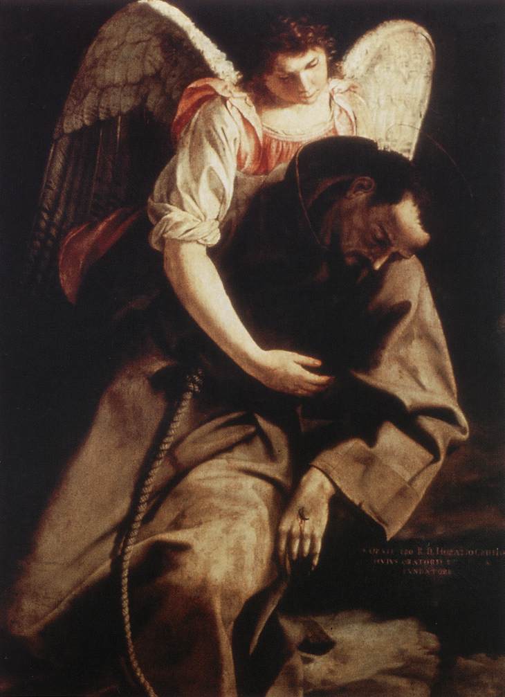 Saint François et l’Ange - Orazio Gentileschi - Alpha Reproduction