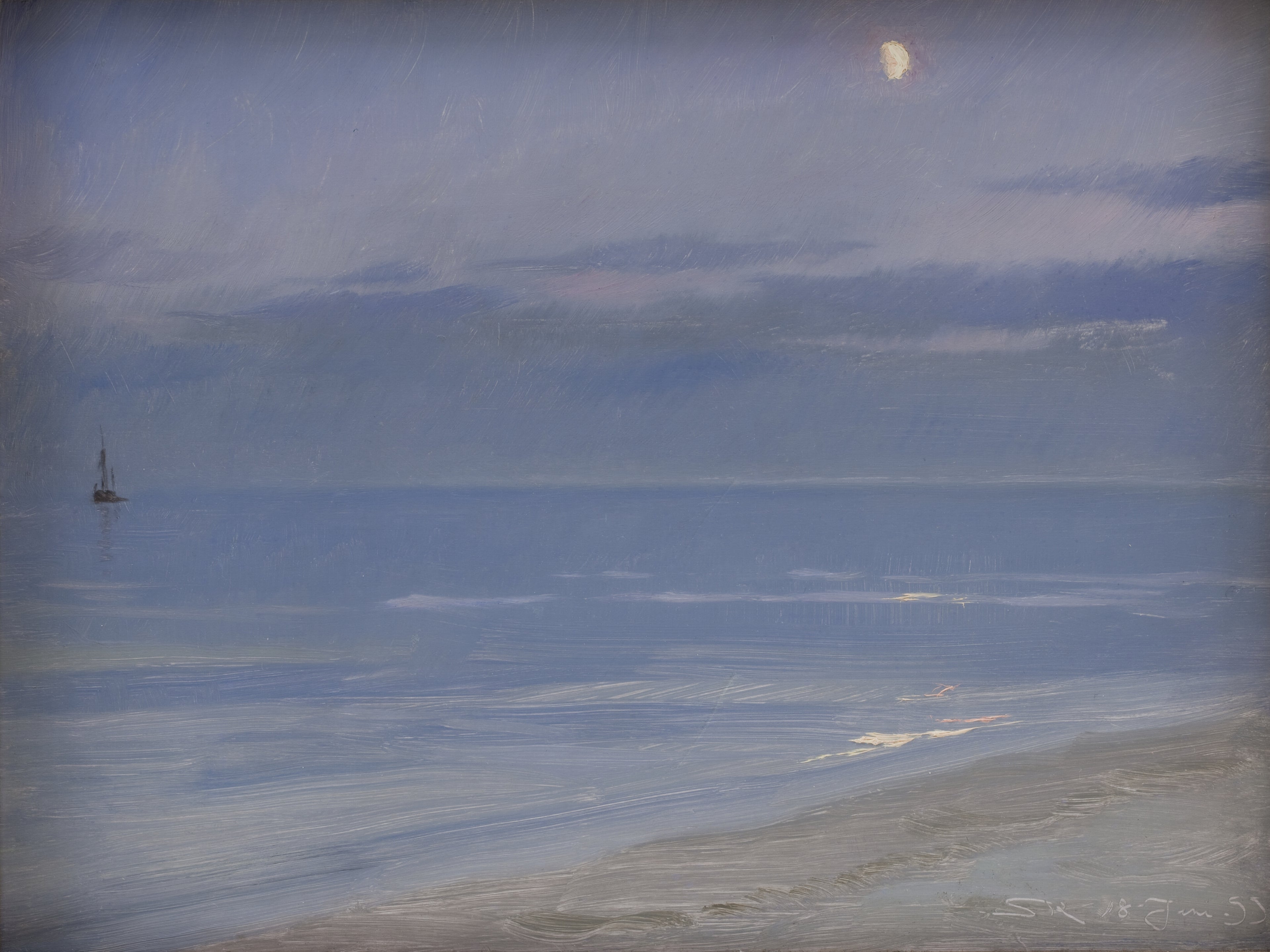 Skagens strand i måneskin - Peder Severin Krøyer