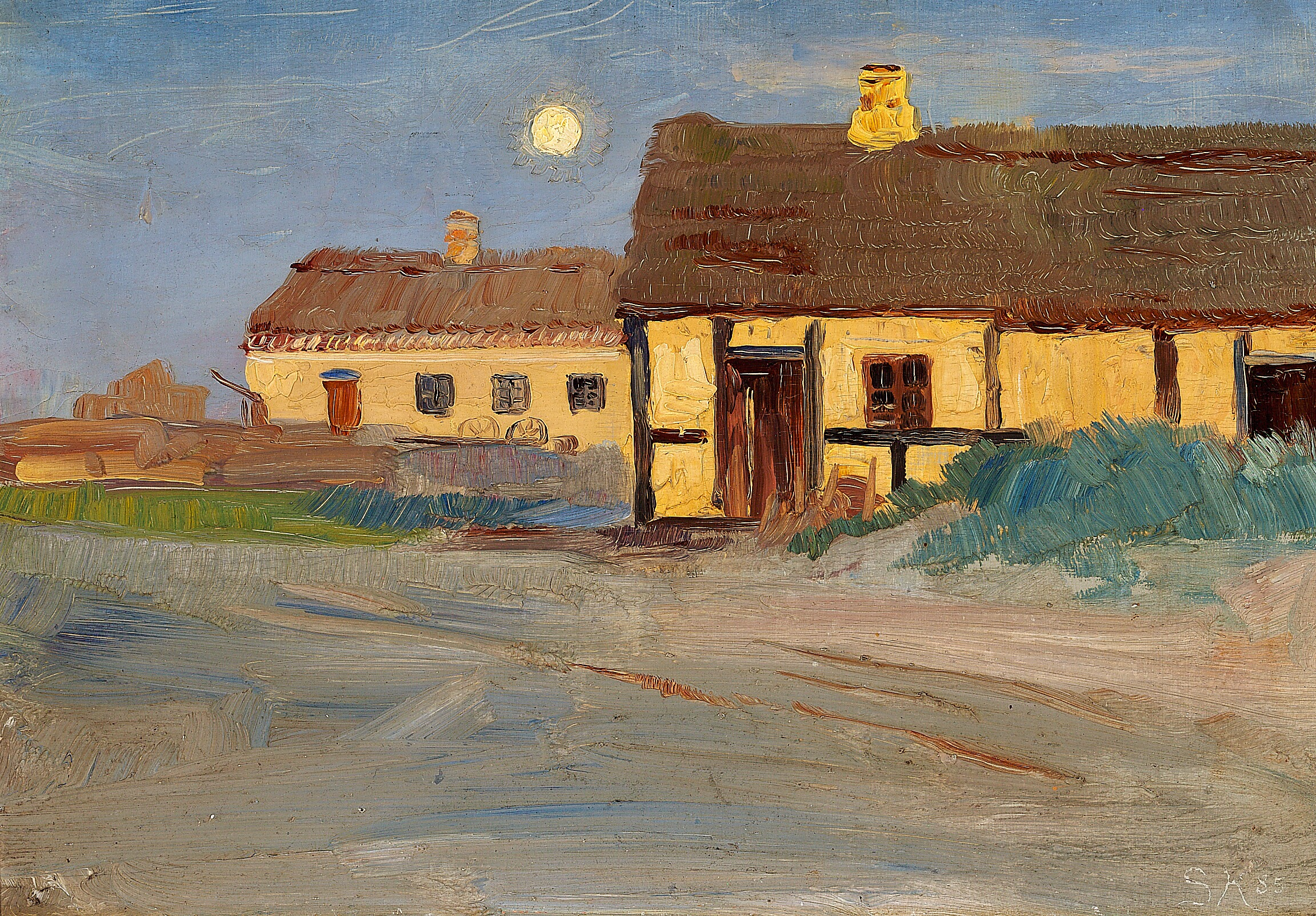 Christoffers hus i Skagen. Måneskin. Sommeraften - Peder Severin Krøyer