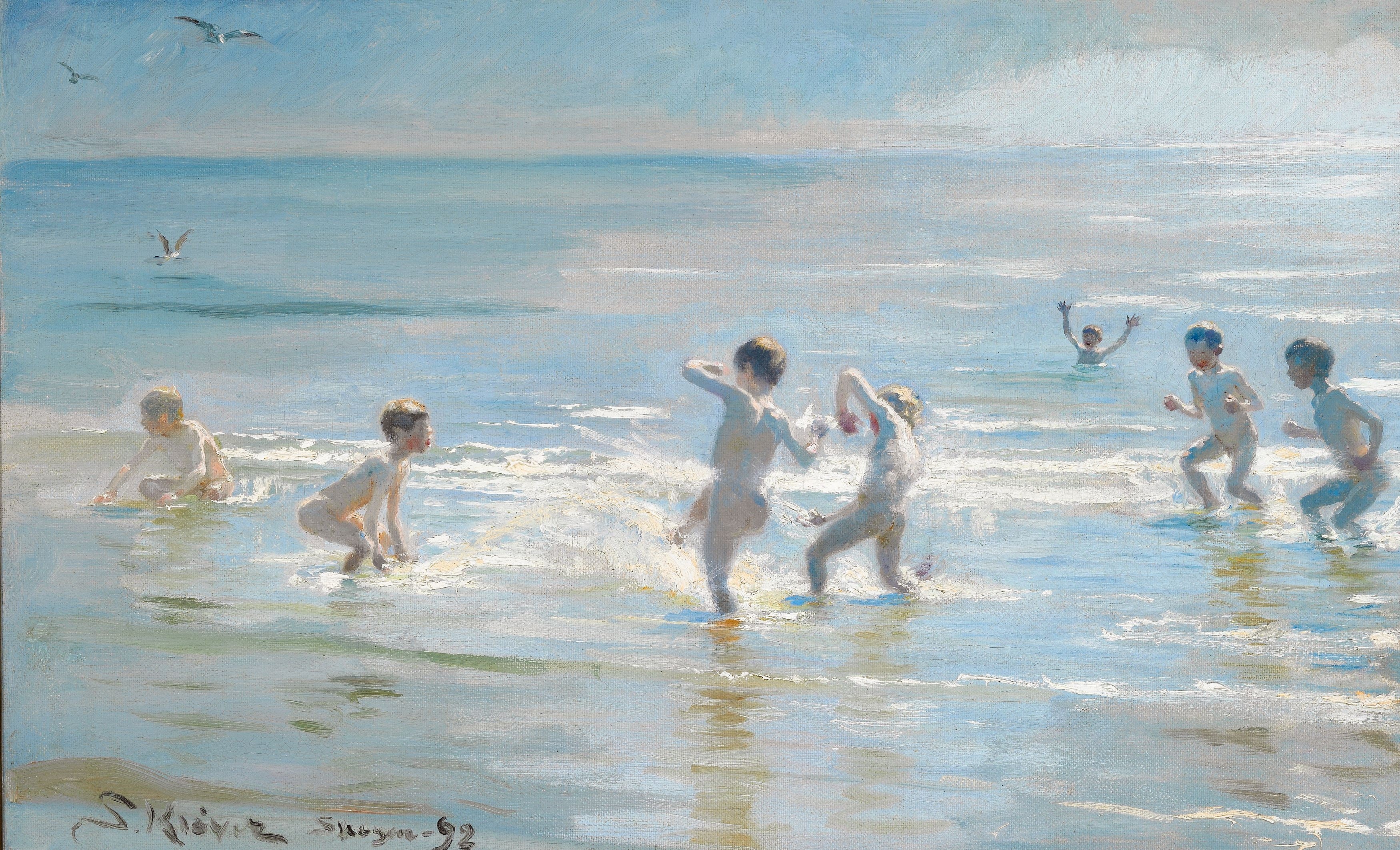 Drenge, der bader en sommeraften på Skagen Strand - Peder Severin Krøyer