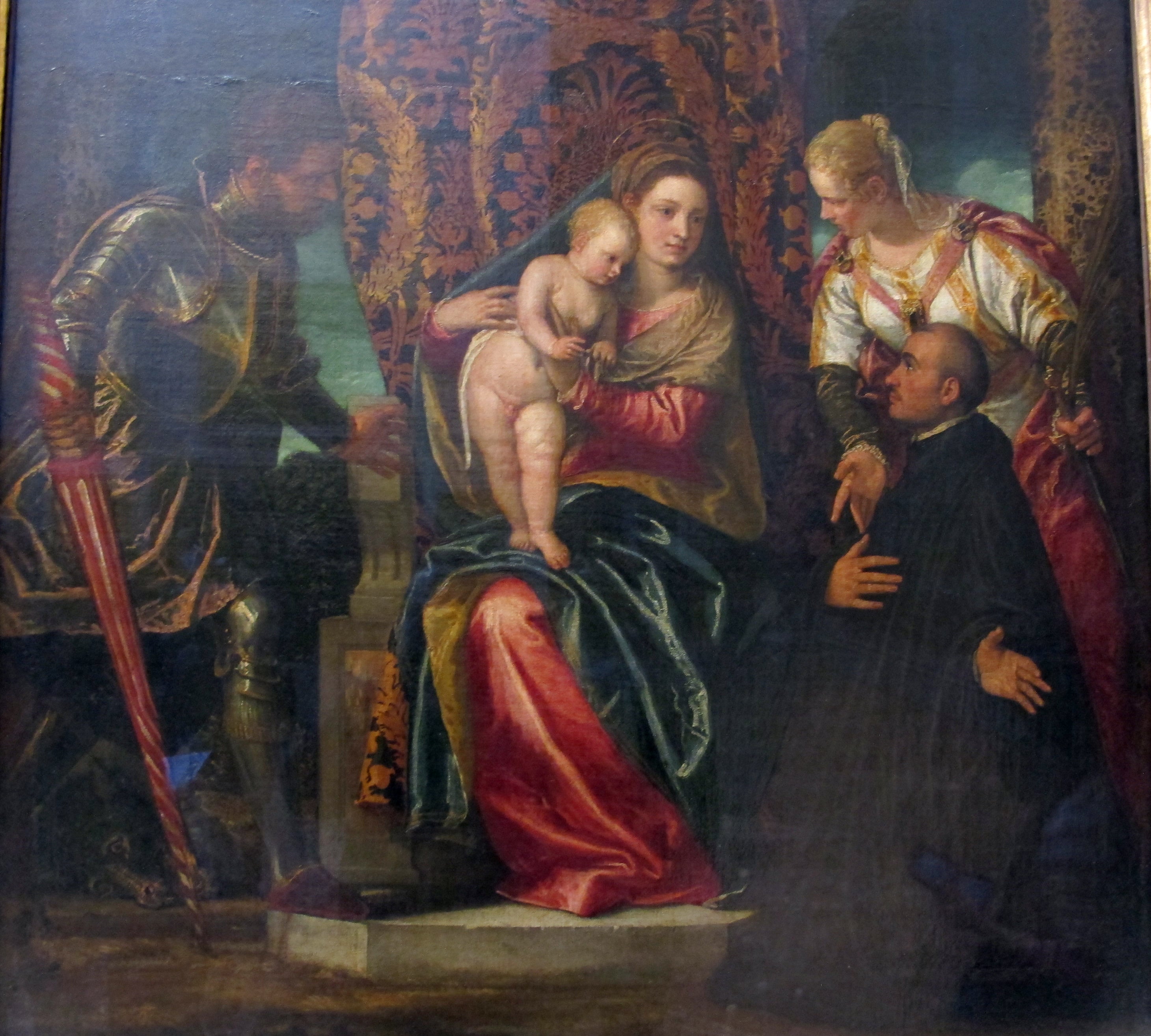 La Vierge à l'Enfant entre sainte Justine et saint Georges, avec un bénédictin agenouillé - Paul Véronèse